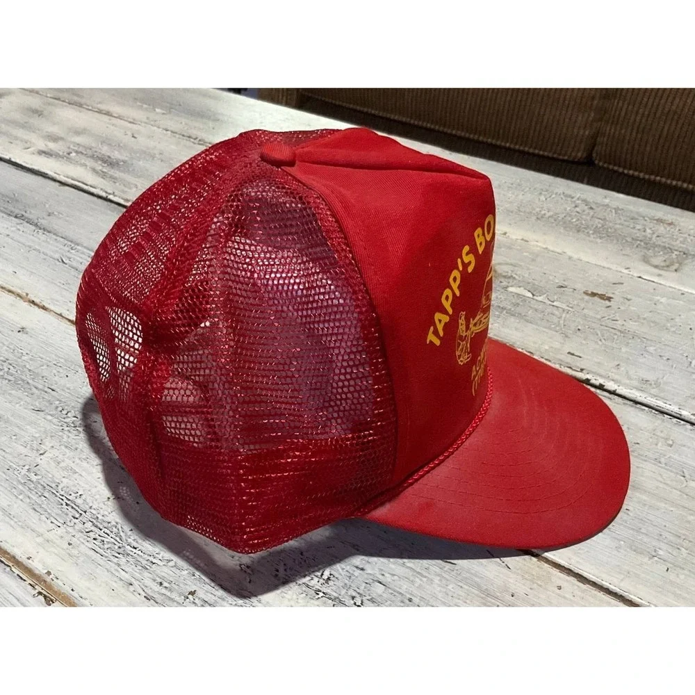 Tapp's Body Shop Trucker Cap One Size Red Snapback Mesh Back Workwear Adjustable